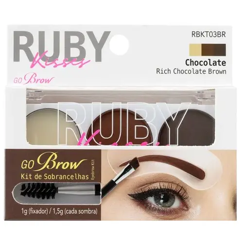 Ruby Kisses Go Brow Eyebrow Kit - Rich Chocolate Brown
