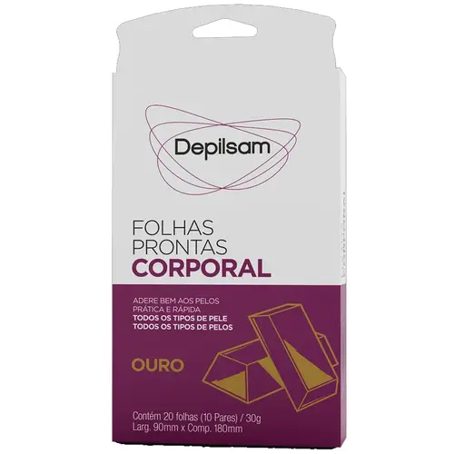 Depilsam Folhas Prontas Corporal 10 Pares - Ouro