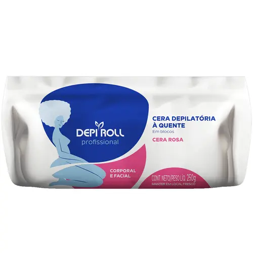 DepiRoll Cera Depilatória à Quente em Blocos 250g - Rosa