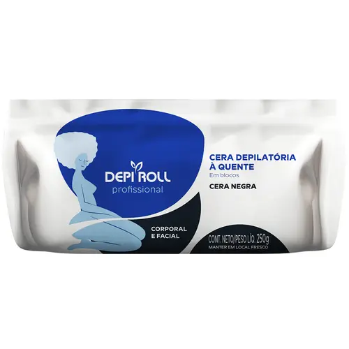 DepiRoll Cera Depilatória à Quente em Blocos 250g - Negra