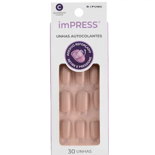 Kiss New York Impress Unhas Autocolantes Curto - Girlie Girl