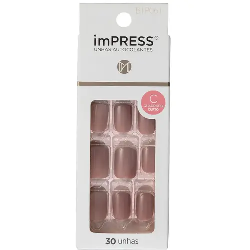 Kiss New York Impress Unhas Autocolantes Curto - Summer Nude