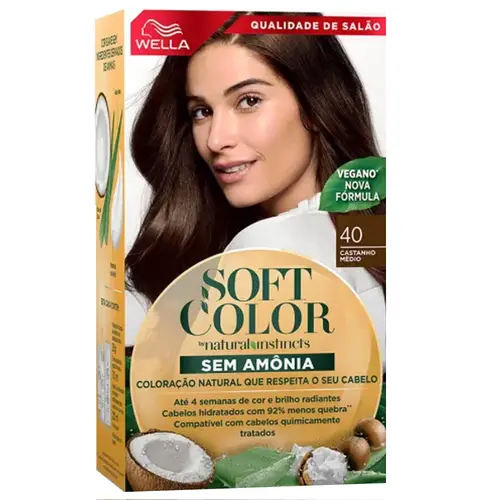 Wella Kit Soft Color Natural Instincts - 40 Castanho Médio