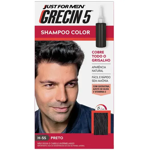 Grecin 5 Shampoo Color 60ml - H-55 Preto