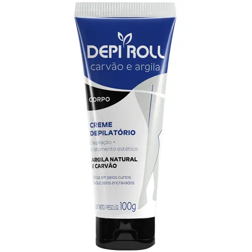 DepiRoll Creme Depilatório Corporal 100g - Carvão e Argila