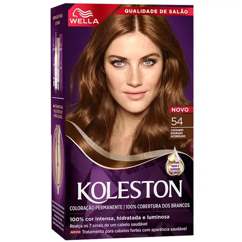 Koleston Kit Coloração Creme - 54 Castanho Dourado Acobreado