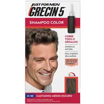 Grecin 5 Shampoo Color 60ml - H-40 Castanho Médio Escuro