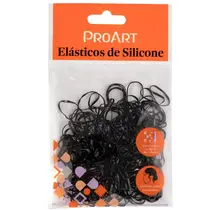 ProArt Elásticos de Silicone 200 Unidades - Preto