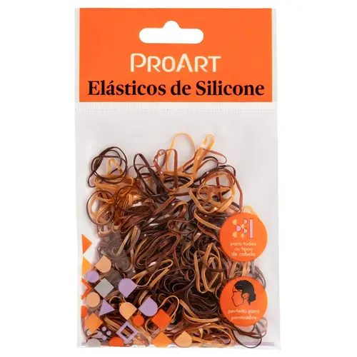 ProArt Elásticos de Silicone 200 Unidades - Marrom