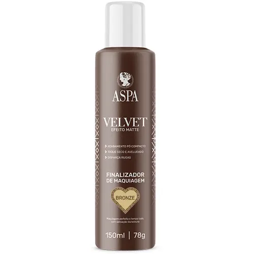 Aspa Velvet Efeito Matte Finalizador de Maquiagem 150ml - Bronze