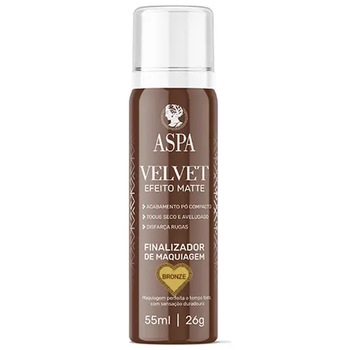 Aspa Velvet Efeito Matte Finalizador de Maquiagem 55ml - Bronze
