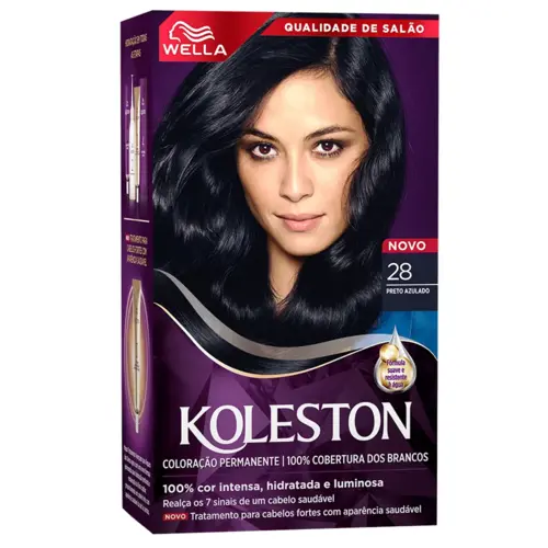 Koleston Kit Coloração Creme - 28 Preto Azulado