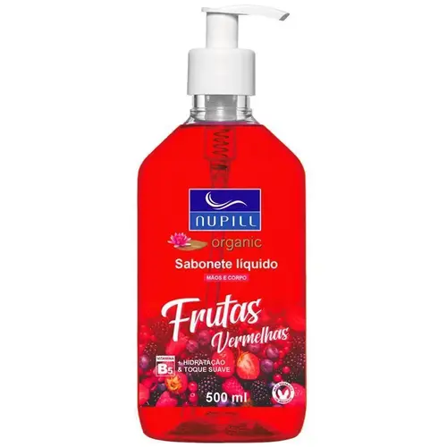 Nupill Organic Sabonete Líquido Mãos e Corpo 500ml - Frutas Vermelhas