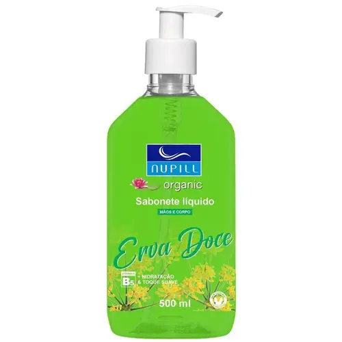 Nupill Organic Sabonete Líquido Mãos e Corpo 500ml - Erva Doce