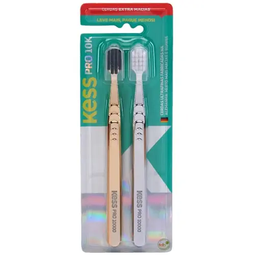 Kess Pro 10K Metallic Escova Dental - 2 Unidades