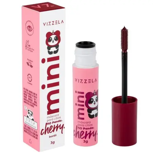 Vizzela No Panda Mini Máscara Para Cílios 3g - Cherry Bordô