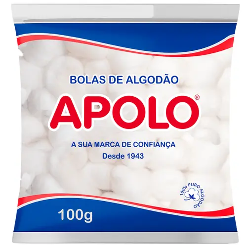Apolo Bolas de Algodão 100g - Branco