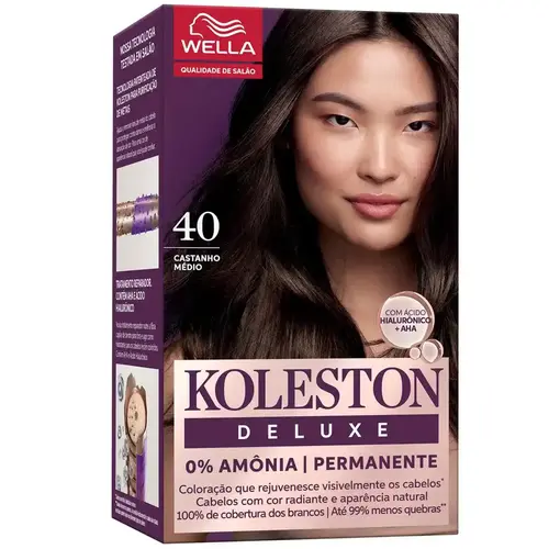 Koleston Deluxe Kit Coloração Permanente - 40 Castanho Médio