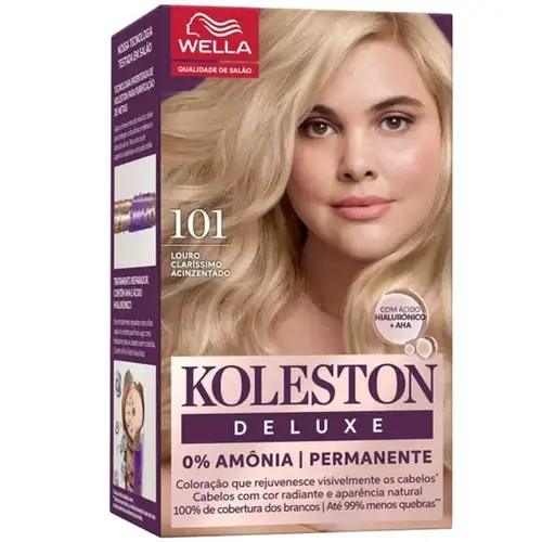 Koleston Deluxe Kit Coloração Permanente - 101 Louro Claríssimo Acinzentado