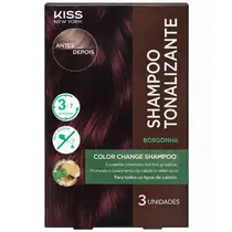 Kiss New York Color Change Shampoo Tonalizante - Borgonha