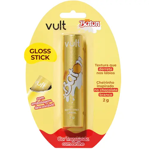 Vult & Baton Gloss Stick 2g - Translúcido com Glitter