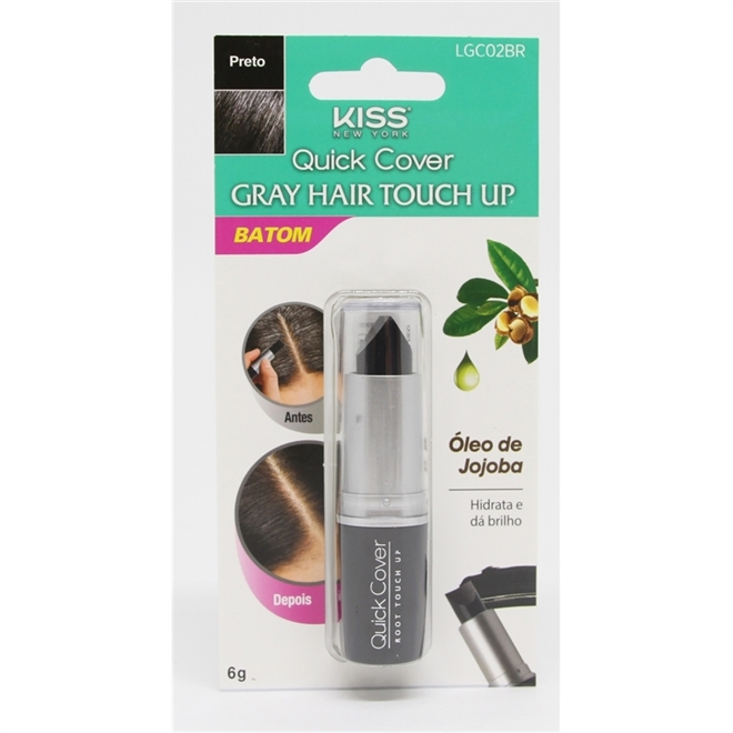 Kiss New York Quick Cover Batom Capilar Preto 6g