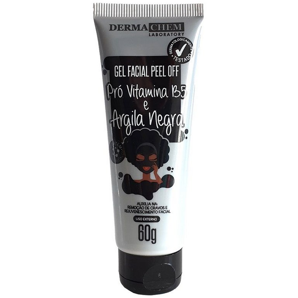 Derma Chem Gel Facial Peel Off 60g Pró Vitamina B5 e Argila Negra