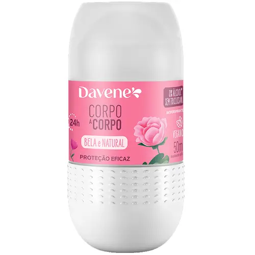 Davene Corpo a Corpo Desodorante Antiperspirante Roll On 50ml - Bela e Natural