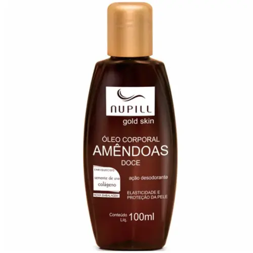 Nupill Óleo Corporal Amêndoas Doce 100ml - Semente de Uva e Colágeno