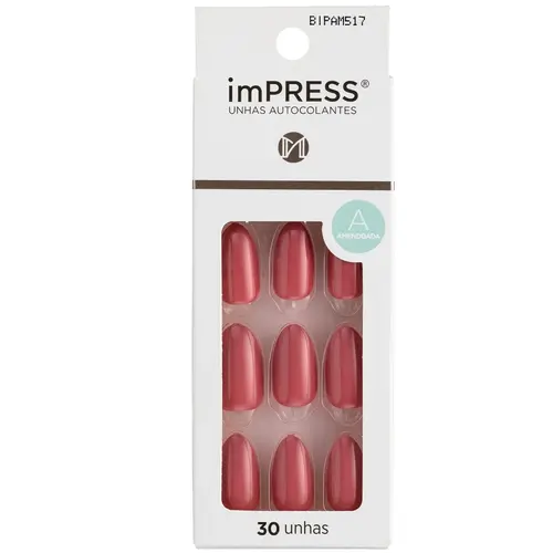 Kiss New York imPRESS Unhas Autocolantes Amendoada - Rose Quartz