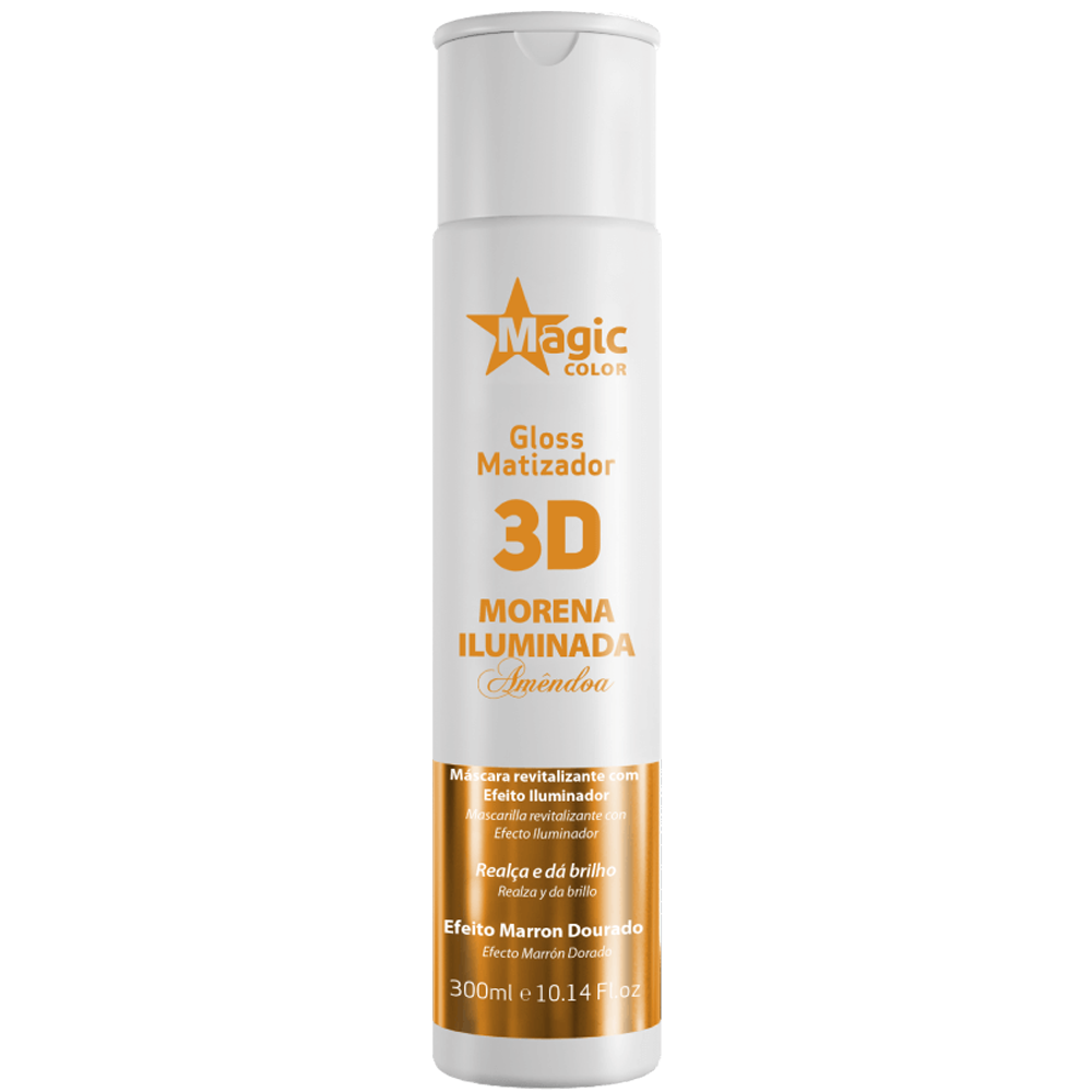 Magic Color 3D Morena Iluminada Amêndoa Gloss Matizador 300ml - Efeito ...