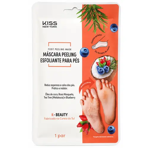 Kiss New York Máscara Peeling Esfoliante para Pés - 1 Par