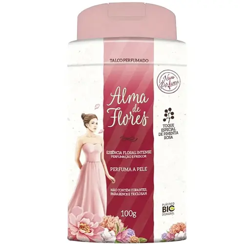 Alma de Flores Talco Perfumado 100g - Essência Floral Intense