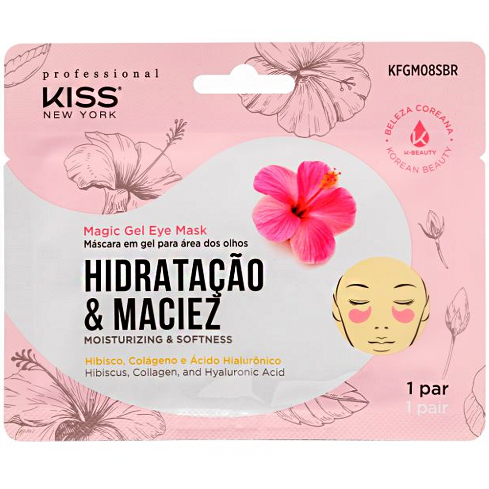 Kiss New York Máscara de Gel para Olhos 1 Par Hidratação & Maciez