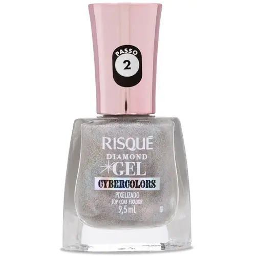 Risque Diamond Gel Cybercolors Top Coat Fixador 9,5ml - Pixelizado