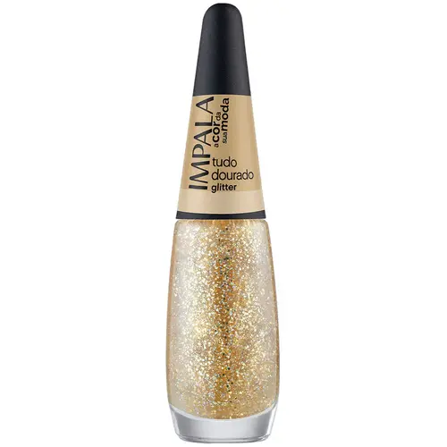 Impala A Cor da Sua Moda Esmalte Glitter 7,5ml - Tudo Dourado