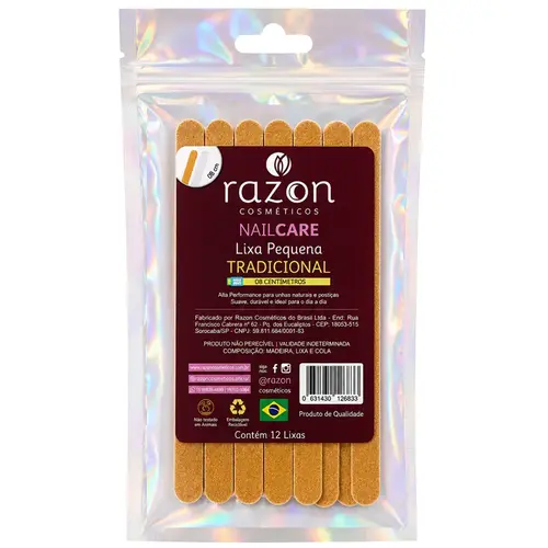 Razon Lixa Pequena Tradicional 8cm - 12 Unidades