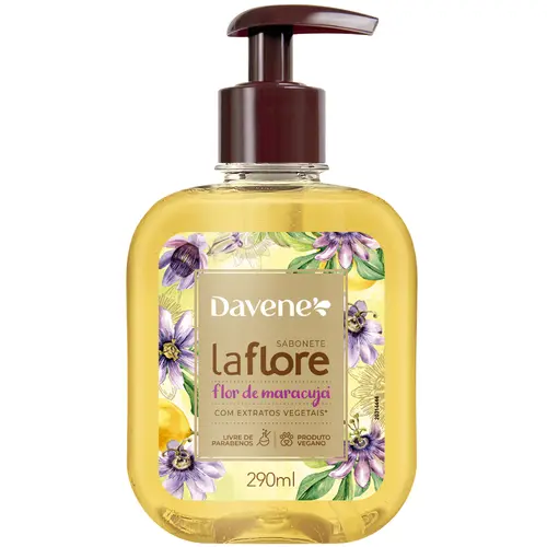 Davene La Flore Sabonete Líquido 290ml - Flor de Maracujá