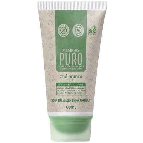 Memphis Puro Desodorante Ativo Vegetal 60ml - Chá Branco