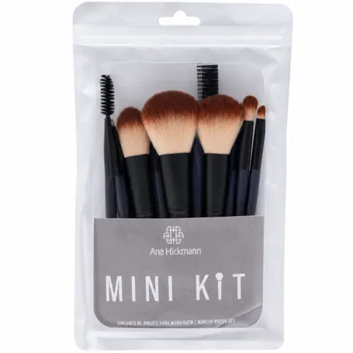 Ana Hickmann Mini Kit de Pincéis para Pele e Olhos 10 Pincéis - Azul