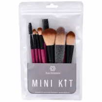 Ana Hickmann Mini Kit de Pincéis para Pele e Olhos 10 Pincéis - Rosa