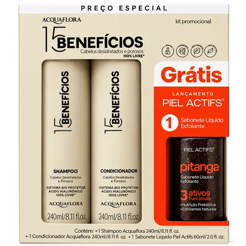 Acquaflora Kit 15 Benefícios + Sabonete Piel Actifs