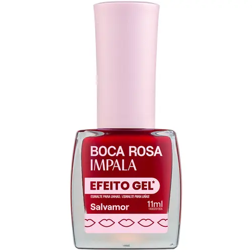 Impala Boca Rosa Esmalte Efeito Gel 11ml - Salvamor