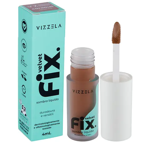 Vizzela Velvet Fix Sombra Líquida 4ml - Caramel
