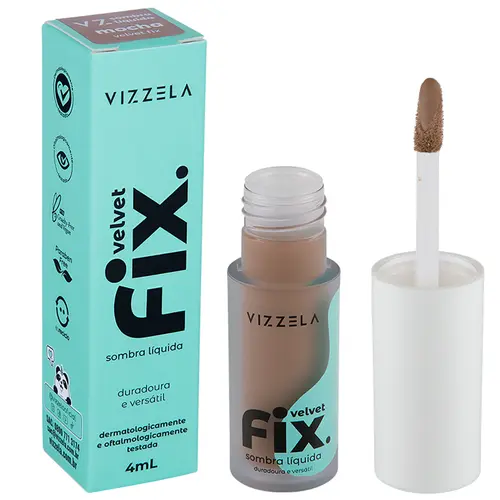 Vizzela Velvet Fix Sombra Líquida 4ml - Mocha