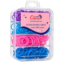 Santa Clara Elásticos para Cabelo 200 Unidades - Coloridos